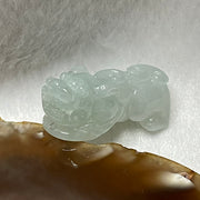 Type A Faint Green Jade Jadeite Pixiu Charm - 13.47g 35.7 by 14.2 by 14.4mm - Huangs Jadeite and Jewelry Pte Ltd