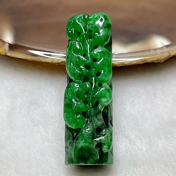 Type A Spicy Green Multiple Ruyi Jade Jadeite Pendant - 15.90g 43.2 by 13.7 by 12.4mm - Huangs Jadeite and Jewelry Pte Ltd