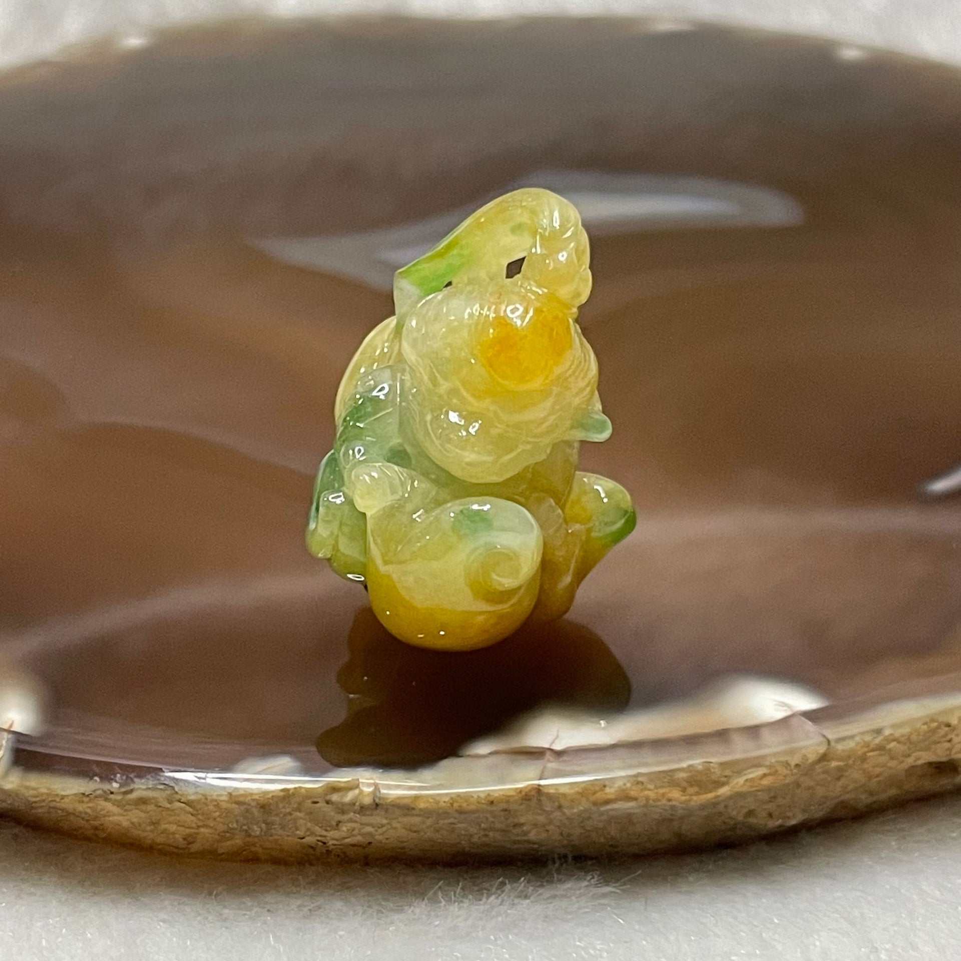 Type A Green & Yellow Jade Jadeite Sun Wu Kong - 18.30g 29.7 by 33.2 by 21.1mm - Huangs Jadeite and Jewelry Pte Ltd