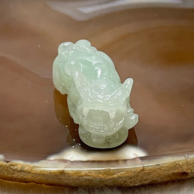 Type A Faint Green Jade Jadeite Pixiu Charm - 11.69g 31.7 by 14.9 by 13.3mm - Huangs Jadeite and Jewelry Pte Ltd