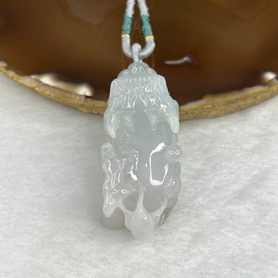 Grand Master Certified Type A Lavender and Green Jade Jadeite Pixiu Pendant 43.84g 51.2 by 23.2 by 18.2 mm - Huangs Jadeite and Jewelry Pte Ltd