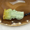 Type A Green & Yellow Jade Jadeite Tu Di Gong Pendant - 40.38g 49.2 by 32.3 by 11.7mm - Huangs Jadeite and Jewelry Pte Ltd