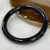 Type A Black Faceted Jadeite Bangle 43.63g inner diameter 59.3mm 9.2 by 8.6mm - Huangs Jadeite and Jewelry Pte Ltd
