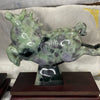 Type A Lavender & Green Jade Jadeite Pair of Horses 马到成功 马上成功 马上发财 with Wooden Stand Display Piece - 9.53kg Dimensions with Stand: 30 by 28 by 12cm Jade Dimensions: 28 by 24 by 9cm - Huangs Jadeite and Jewelry Pte Ltd