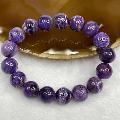 Natural Charoite Crystal Bracelet 44.30g 12.5mm/bead 17 beads - Huangs Jadeite and Jewelry Pte Ltd