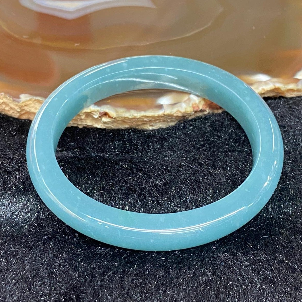 Type A Jade Jadeite Blueish Green Bangle - 38.88g inner diameter 54.7 - Huangs Jadeite and Jewelry Pte Ltd