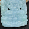 Rare Type A Burmese Sky Blue Jade Jadeite Guan Yin Pendant - 61.37g 68.3 by 43.8 by 11.5mm - Huangs Jadeite and Jewelry Pte Ltd