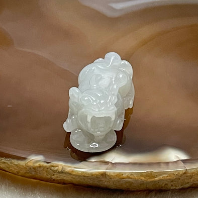 Type A Faint Green Jade Jadeite Pixiu Charm - 7.21g 28.3 by 14.2 by 12.3mm - Huangs Jadeite and Jewelry Pte Ltd