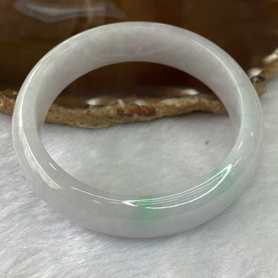 Type A Faint Lavender Green Jadeite Bangle 70.40g inner diameter 58.5mm 16.1 by 8.4mm - Huangs Jadeite and Jewelry Pte Ltd