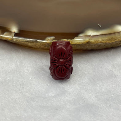 Natural Wood Lu Lu Tong with Flowers Charm - Huangs Jadeite and Jewelry Pte Ltd