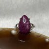 Natural Ruby 925 Sliver Ring size adjustable 3.65g 16.6 by 10.5 by 6.9mm - Huangs Jadeite and Jewelry Pte Ltd