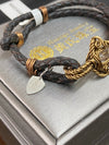 Herkimer Quartz copper & leather Bracelet 12.12g - Huangs Jadeite and Jewelry Pte Ltd