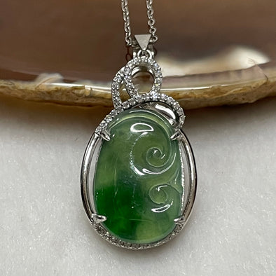 Type A Green Omphacite Jade Jadeite Ruyi - 3.38g 35.5 by 17.0 by 5.8mm - Huangs Jadeite and Jewelry Pte Ltd
