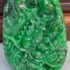 18 Yellow Gold Rare Type A Green with Dark Green Patches Jade Jadeite Prosperity Dragon Feng Shui Pendant with NGI Cert 142.63 cts 57.91 by 36.09 by 7.43mm - Huangs Jadeite and Jewelry Pte Ltd