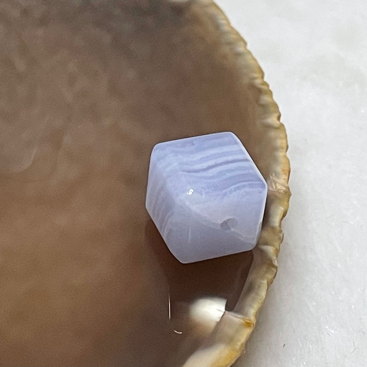 Natural Blue Crystal Cube Charm - 2.7g 10.5 by 10.8 by 10.5mm - Huangs Jadeite and Jewelry Pte Ltd