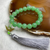 Rare Type A Semi Icy Full Green Jade Jadeite Beads Bracelet & Yellow Jade Ingot 35.34g 10.0mm/bead 18 beads - Huangs Jadeite and Jewelry Pte Ltd