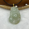 Type A Semi Icy Green Jade Jadeite 18K Gold Clasp Milo Buddha - 6.88g  33.0 by 22.0 by 4.8mm - Huangs Jadeite and Jewelry Pte Ltd