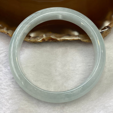Type A Semi Icy Sky Blue Jadeite Bangle 46.80g inner diameter 54.6mm 12.6 by 7.3mm - Huangs Jadeite and Jewelry Pte Ltd