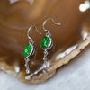 Type A Spicy Green Jade Jadeite Earrings 18k White Gold 2.55g 38.5 by 8.8 by 5.5mm - Huangs Jadeite and Jewelry Pte Ltd