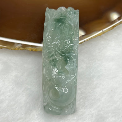 Type A Semi Icy Green Piao Hua Jade Jadeite Dragon Charm - 17.42g 54.7 by 17.1 by 7.9mm - Huangs Jadeite and Jewelry Pte Ltd