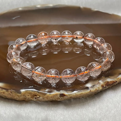 Natural Copper Rutilated Quartz 銅髮晶 25.34g 9.8mm/bead 20 beads - Huangs Jadeite and Jewelry Pte Ltd