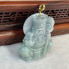 18K Type A Faint Lavender & Green Jade Jadeite Tu Di Gong Earth God Wealth Pendant -44.5g 53.3 by 44.8 by 11.6mm - Huangs Jadeite and Jewelry Pte Ltd