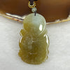 Grand Master Certified Type A Yellow and Green Jade Jadeite Cai Shen Ye Pendant 25.24g 48.3 by 28.7 by 8.6 mm - Huangs Jadeite and Jewelry Pte Ltd