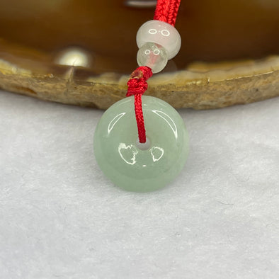 Type A Light Green Jade Jadeite Ping An Kou Pendant - 5.48g 15.5 by 15.5 by 6.2 mm - Huangs Jadeite and Jewelry Pte Ltd