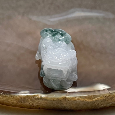Type A Faint Green with Green Piao Hua Jade Jadeite Pixiu Charm - 13.67g 32.2 by 16.7 by 14.4mm - Huangs Jadeite and Jewelry Pte Ltd