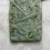 Rare Carving Type A Yellow & Green Jade Jadeite Menshen (门神) 113.35g 81.0 by 44.4 by 12.7mm - Huangs Jadeite and Jewelry Pte Ltd