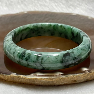 Type A Green with Spicy Green Veins Jade Jadeite Bangle - 54.91g Inner Diameter 56.7mm Thickness 13.0 by 8.0mm - Huangs Jadeite and Jewelry Pte Ltd