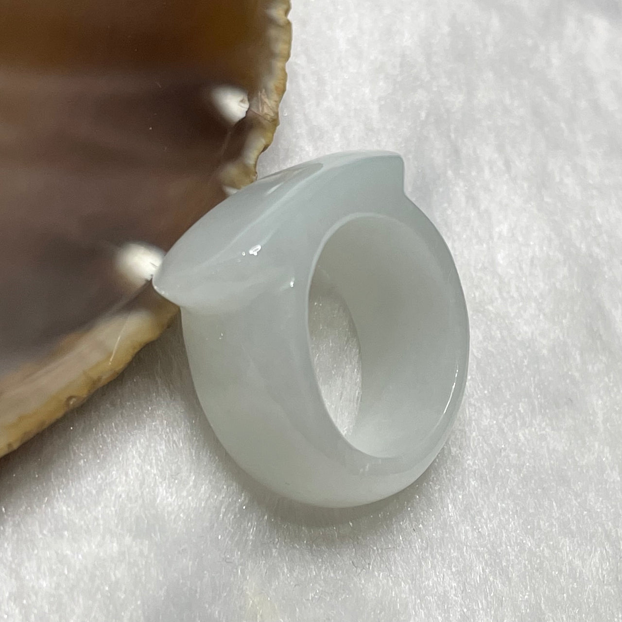 Type A Faint Green Jade Jadeite Ring - 10.85g US 9.25 HK 21 Inner Diameter 19.5mm Thickness 12.5 by 25.8 - Huangs Jadeite and Jewelry Pte Ltd