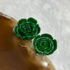 Type A Full Green Old Mine Jade Jadeite Rose 18k White Gold 6.6g 17.5 by 16.1 by 7.9mm - Huangs Jadeite and Jewelry Pte Ltd