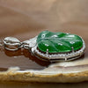 Type A Green Omphacite Jade Jadeite Leaf - 2.76g 30.3 by 15.0 by 5.2mm - Huangs Jadeite and Jewelry Pte Ltd