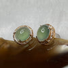 Type A Icy Green Jade Jadeite Earrings 18k Rose Gold 1.52g 9.2 by 7.9 by 6.0mm - Huangs Jadeite and Jewelry Pte Ltd