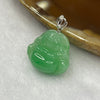 Type A Semi Icy Apple Green Jade Jadeite 18K Gold Clasp Milo Buddha - 2.77g 15.4 by 16.6 by 6.7mm - Huangs Jadeite and Jewelry Pte Ltd