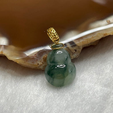 Type A Semi Icy Piao Hua Hulu 18k Yellow Gold 1.48g 21.5 by 11.1 by 4.9mm - Huangs Jadeite and Jewelry Pte Ltd