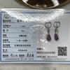Type A Semi Icy Lavender Jade Jadeite Hulu Earrings 18k White Gold, natural diamonds & sapphires 3.85g 33.8 by 8.2 by 5.6mm - Huangs Jadeite and Jewelry Pte Ltd
