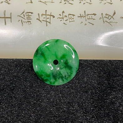 Type A Spicy Green Jade Jadeite Ping An Kou 1.91g 18.3 by 18.3 by 2.6mm - Huangs Jadeite and Jewelry Pte Ltd