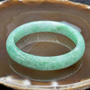 Type A Burmese Apple Green Oval Jade Jadeite Bangle - 39.06g 53.6mm inner diameter 11.7mm thickness - Huangs Jadeite and Jewelry Pte Ltd