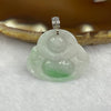 Type A Spicy Green Piao Hua Jade Jadeite Milo Buddha with 18K Gold Clasp -  3.52g 21.5 by 25.8 by 4.5mm - Huangs Jadeite and Jewelry Pte Ltd