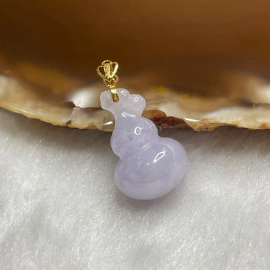 Type A Lavender Jade Jadeite Hulu 18k gold Pendant 3.6g 24.7 by 12.7 by 12.7mm - Huangs Jadeite and Jewelry Pte Ltd