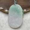 Type A Green & White Jade Jadeite Cai Sheng Ye with Goat Necklace - 42.3g 57.2 by 34.8 by 11.1mm - Huangs Jadeite and Jewelry Pte Ltd