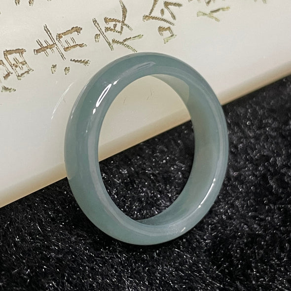 Type A Blueish Green Jade Jadeite Ring - 2.73g US 8.5 HK 19 Inner Diameter 19.0mm - Huangs Jadeite and Jewelry Pte Ltd