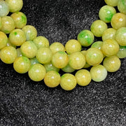 Type A Burmese Yellow With Green Jade Jadeite Necklace - 68.45g 7.5mm/ bead 102 beads - Huangs Jadeite and Jewelry Pte Ltd