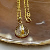 Natural Golden Rutilated Quartz 钛金 925 Silver Pendant & Chain 3.24g 22.1 by 13.5 by 6.3mm - Huangs Jadeite and Jewelry Pte Ltd