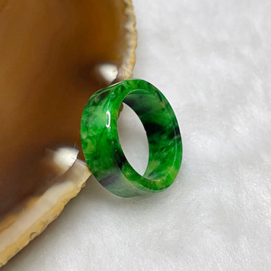 Type A Spicy Green Jade Jadeite Flat Ring 2.69g US4.75 HK10 Inner Diameter 15.4mm Thickness 6.7 by 2.4mm - Huangs Jadeite and Jewelry Pte Ltd