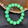 Type A Burmese Apple Green Jade Jadeite Bracelet - 63.24g 13.4mm/bead 16 beads - Huangs Jadeite and Jewelry Pte Ltd
