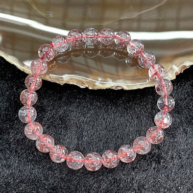 Natural Strawberry Quartz Crystal 草莓晶 - 25 beads 15.6g 7.8mm/bead - Huangs Jadeite and Jewelry Pte Ltd