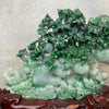 Type A 3 Green with Spicy Green Jadeite Hua Kai Fu Gui (prosperity & Happiness) Display 1260g 24.0 by 2.8 by 16.0cm with wooden stand 2935g 31.0 by 10.0 by 28.0cm - Huangs Jadeite and Jewelry Pte Ltd